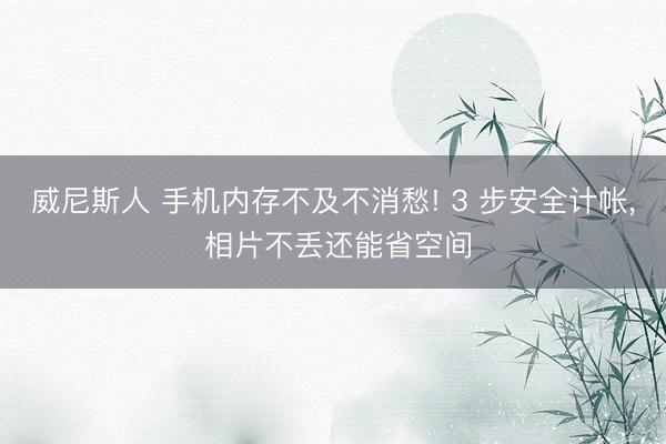 威尼斯人 手机内存不及不消愁! 3 步安全计帐， 相片不丢还能省空间