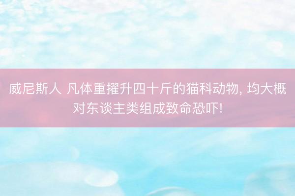 威尼斯人 凡体重擢升四十斤的猫科动物， 均大概对东谈主类组成致命恐吓!