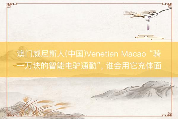澳门威尼斯人(中国)Venetian Macao “骑一万块的智能电驴通勤”， 谁会用它充体面