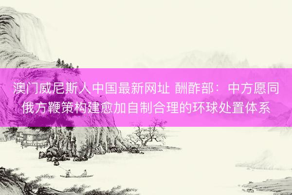澳门威尼斯人中国最新网址 酬酢部：中方愿同俄方鞭策构建愈加自制合理的环球处置体系